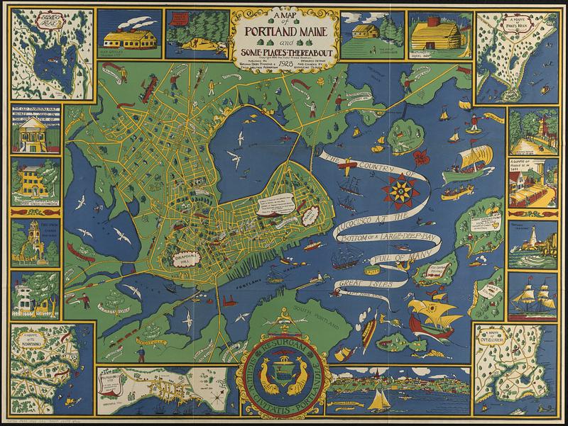 A map of Portland Maine and some places thereabout!