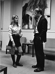 A female student meets with a professor or administrator, 1969