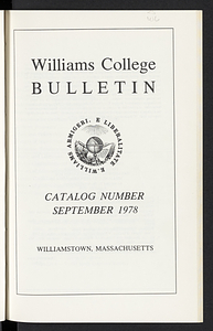 Williams College Bulletin (1978-09)