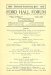 Ford Hall Forum program, 20th Season, March, 1928