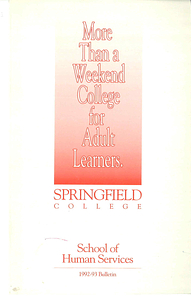 Springfield College School of Human Services Undergraduate Catalog 1992-1993