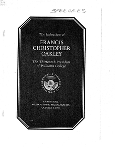 Induction Address of President Francis Christopher Oakley