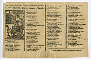 An excellent ballad of a dreadful combat fought between Moore of Moore Hall and the dragon of Wantley.