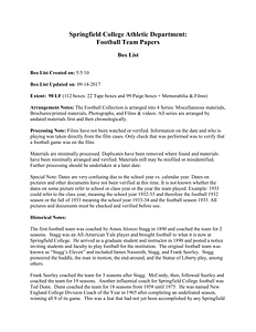Box List: Springfield College Football Team Records