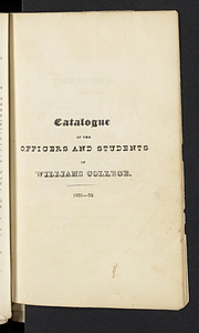Catalogue of the Officers and Students of Williams College (1831)