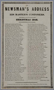 The newsman's address to his master's customers : Christmas 1846.