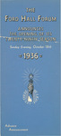 Ford Hall Forum Announcement of 29th Season, 1936