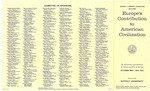 Program from the Bernays Lecture Series Europe's Contribution to American Civilization held at Suffolk University, 1963