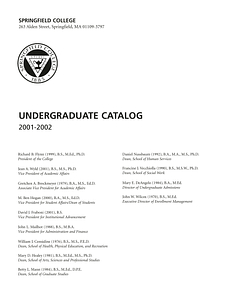 Springfield College Undergraduate Bulletin 2001-2002