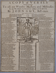 A copy of verses humbly presented to all my worthy masters and mistresses in the ward of bridge within London /