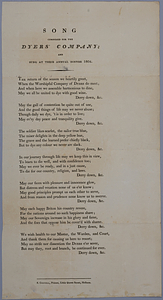 Song composed for the Dyers' Company : and sung at their annual dinner 1804.