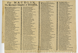 Fair Maudlin, the merchant's daughter of Bristol.