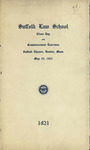 1921 Suffolk University Law School commencement and class day programs