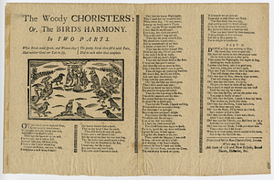 The woody choristers, or, The birds harmony : in two parts : when birds could speak ...