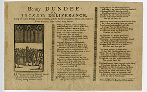 Bonny Dundee, or, Jockey's deliverance : being his valiant escape from Dundee, and the parson's daughter, whom he had mow'd.