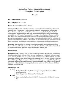 Box List: Springfield College Volleyball Team Records