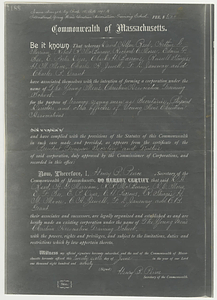 The Young Men's Christian Association Training School Charter (June 26, 1890)