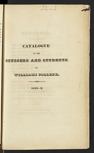 Catalogue of the Officers and Students of Williams College (1832)