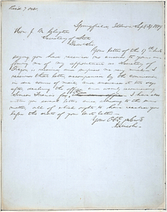 Abraham Lincoln letter to John M. Clayton