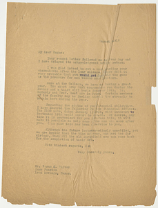 Letter to Verne C. Parker (August 3, 1917)