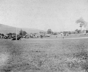 Baseball game on Weston Field, 1897