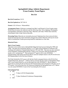 Box List: Springfield College Cross Country Team Records